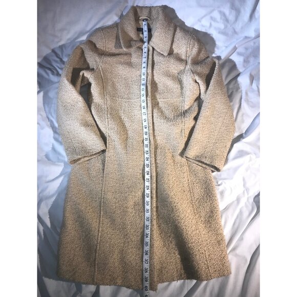 Halston Women's Vintage Oatmeal Tweed Wool Fall Winter Coat - Picture 5 of 8